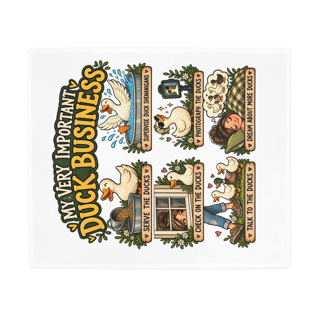 Funny Duck Blanket, My Very Important Duck Business, Duck Lover Gift, Backyard Duck Fleece Blanket
