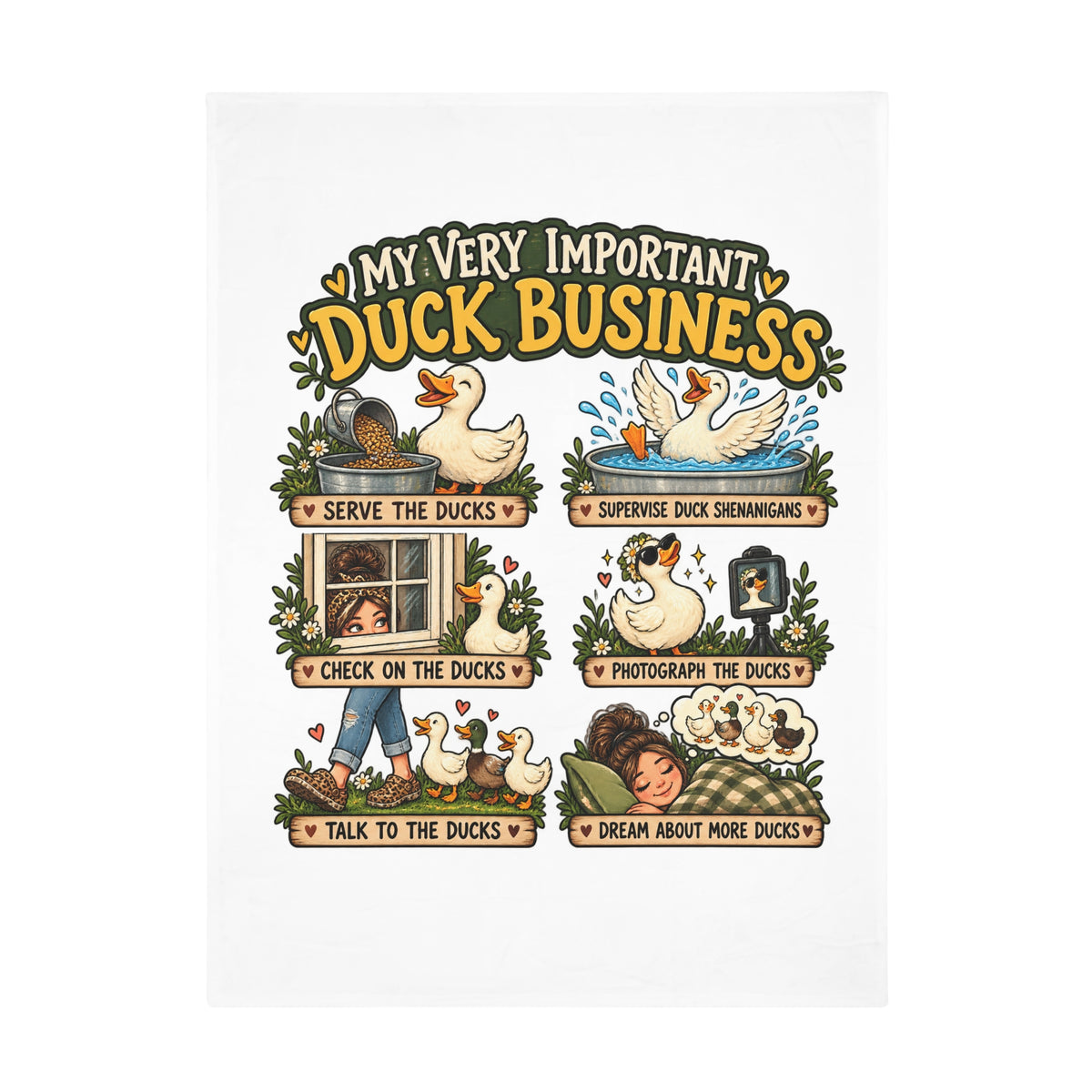 Funny Duck Blanket, My Very Important Duck Business, Duck Lover Gift, Backyard Duck Fleece Blanket